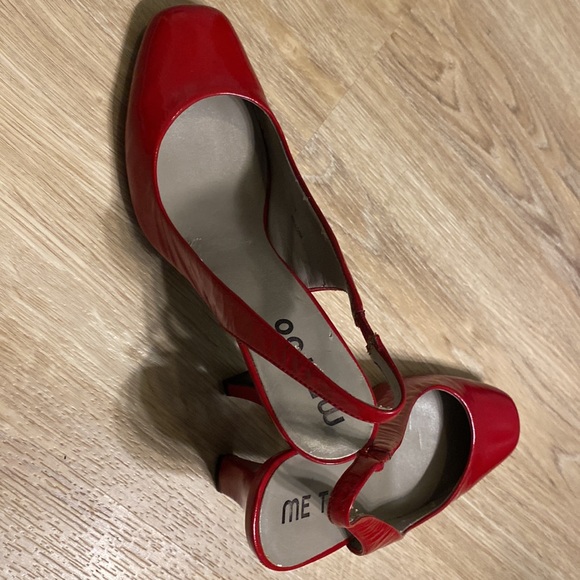 ME TOO Red patent leather sling backs size 7 - Picture 4 of 8
